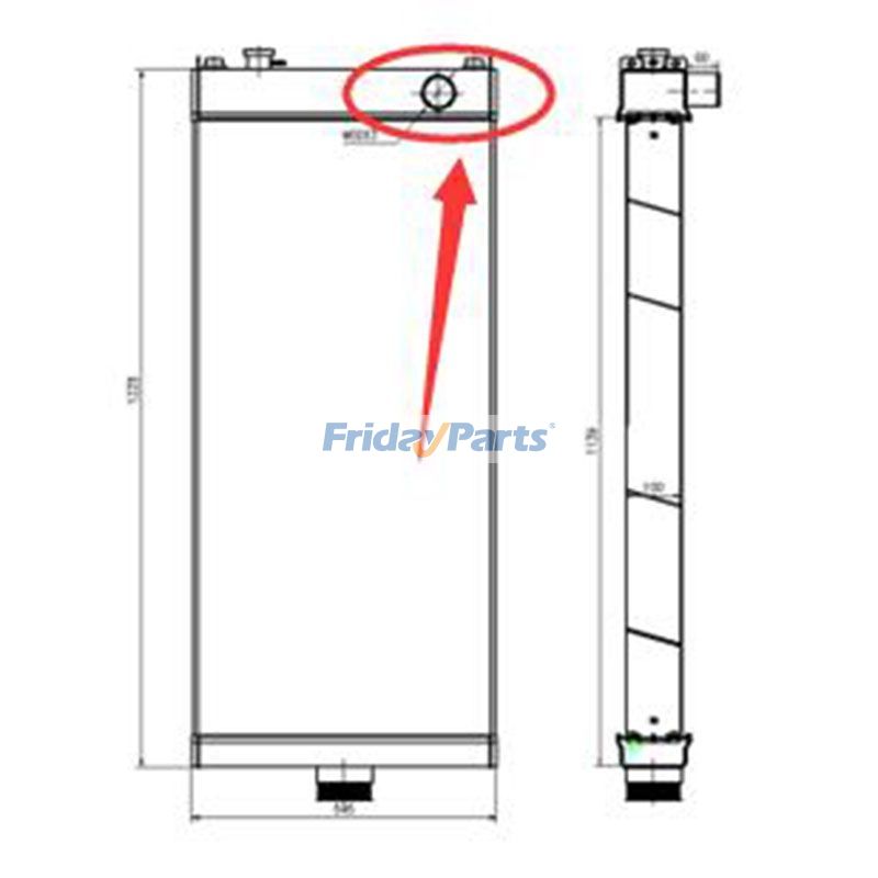  Water Tank Radiator Wheel Hole On The Right For KOMATSU