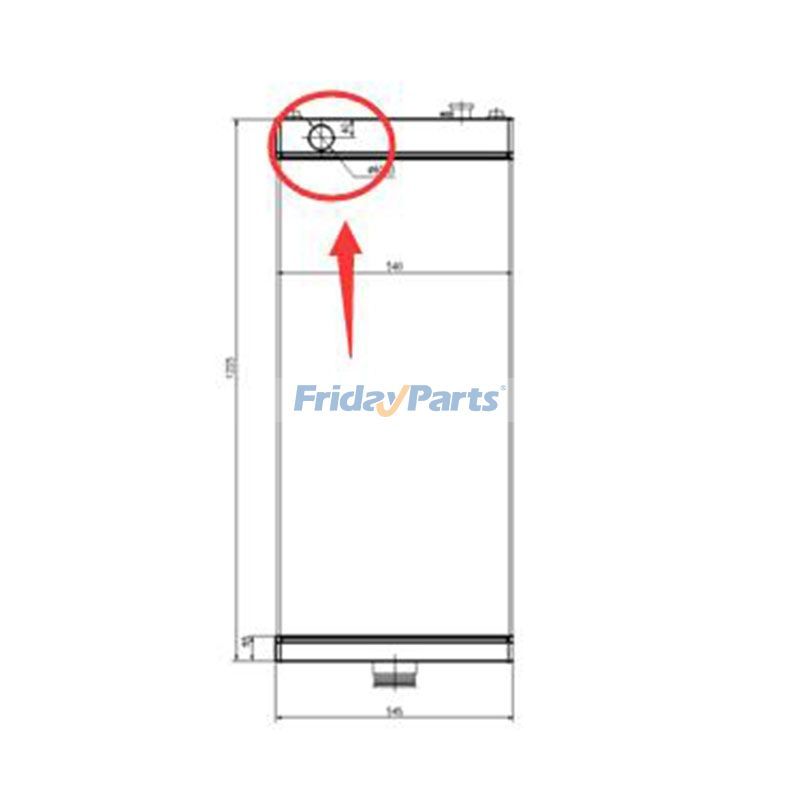 Water Tank Radiator 425-03-32221 for Komatsu Wheel Loader WA500-6 Hole Left