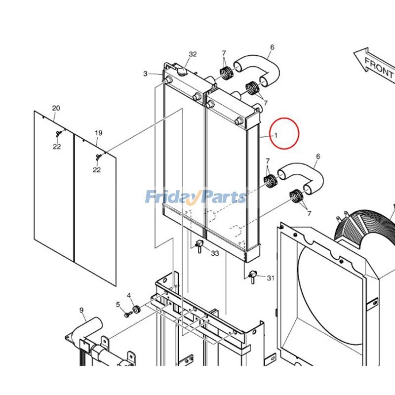 Water Tank Radiator for Excavator