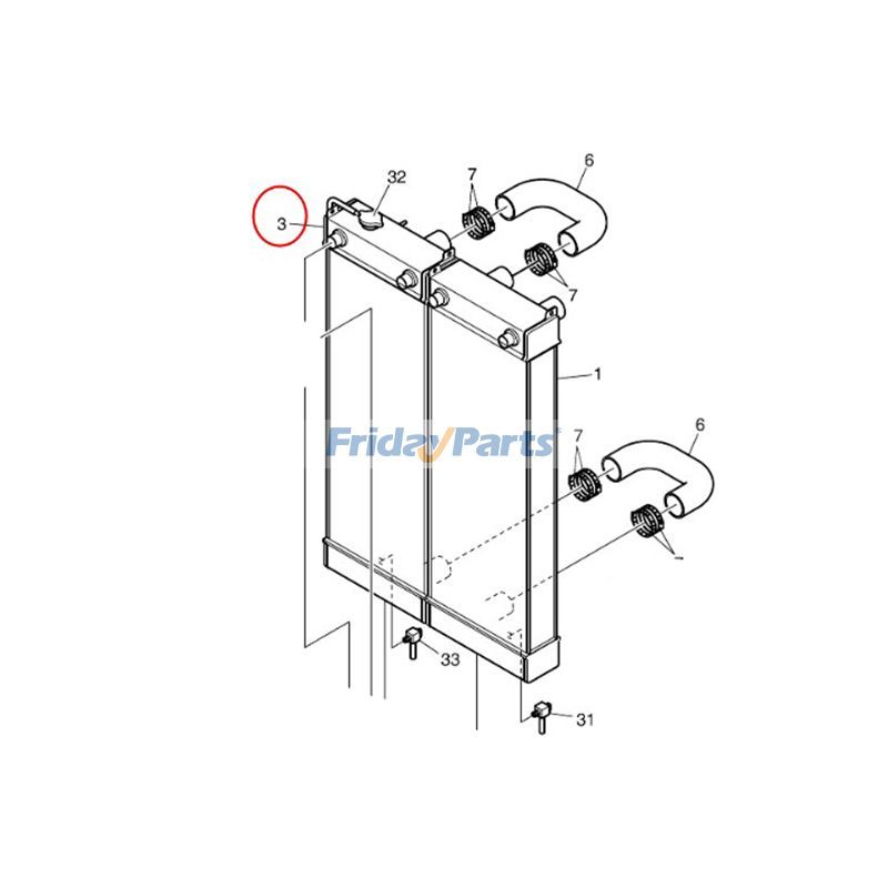 Water Tank Radiator for Excavator