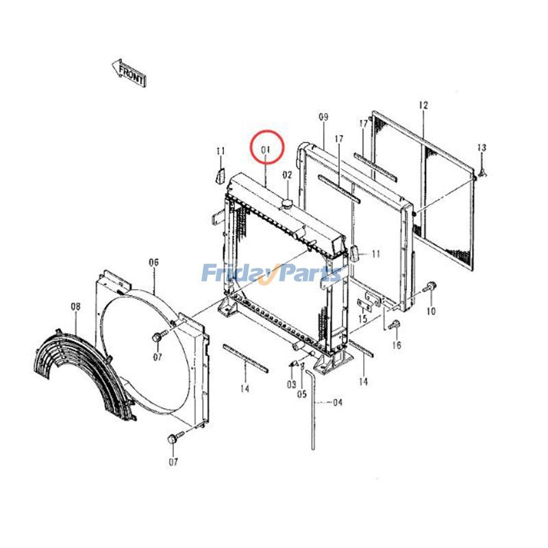 Water Tank Radiator EX550-5 for Excavator