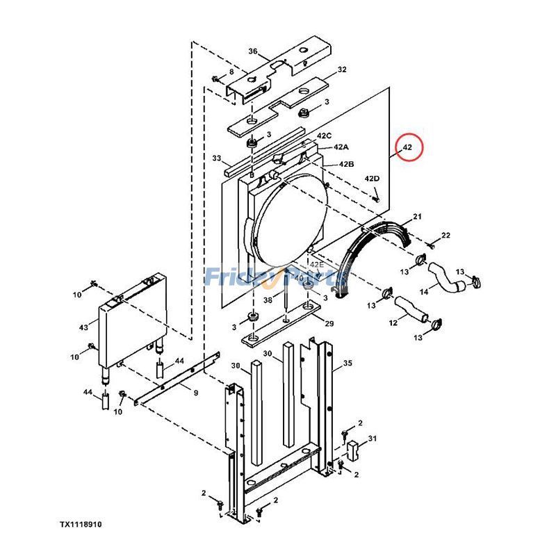 Water Tank Radiator 4464825 for John Deere Excavator 80C for less
