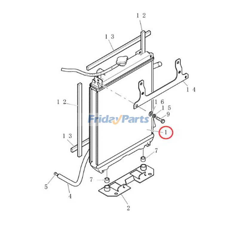 Water Tank Radiator 72281456 72281457 for Kobelco Excavator SK20SR-3 SK27SR-3 for less