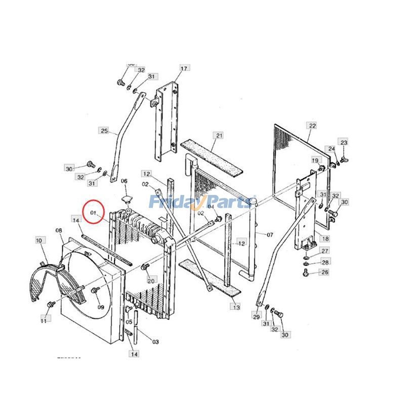 Water Tank Radiator AT130722 4256150 for John Deere 290D
