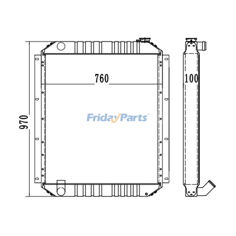 Water Tank Radiator Core Assembly for Excavator