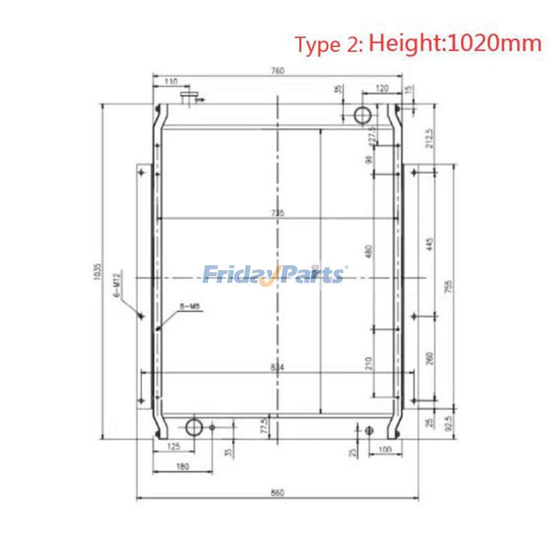 Loader Water Tank Radiator Core Assy PC240-6