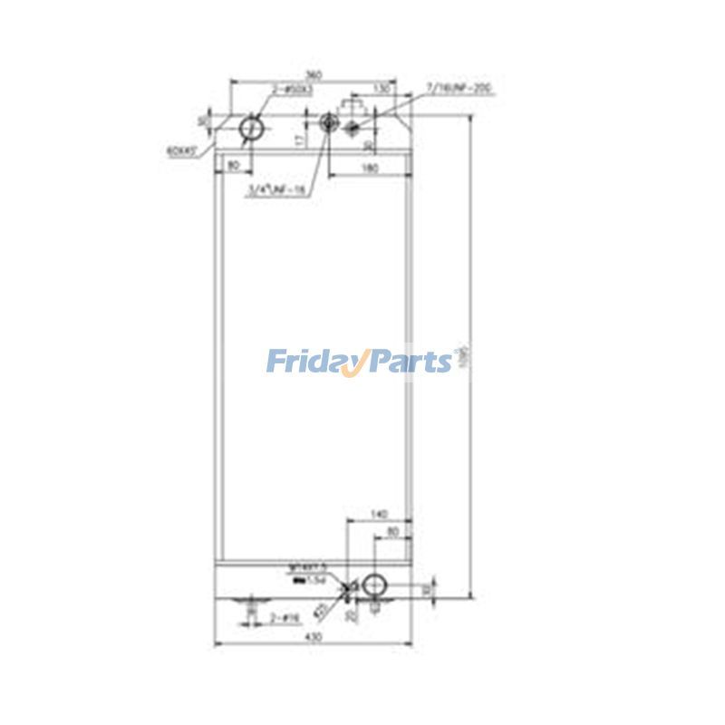 Water Tank Radiator for Caterpillar CAT Excavator E320D2