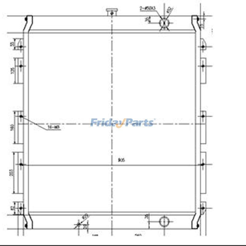 Water Tank Radiator for Caterpillar CAT Excavator E325B