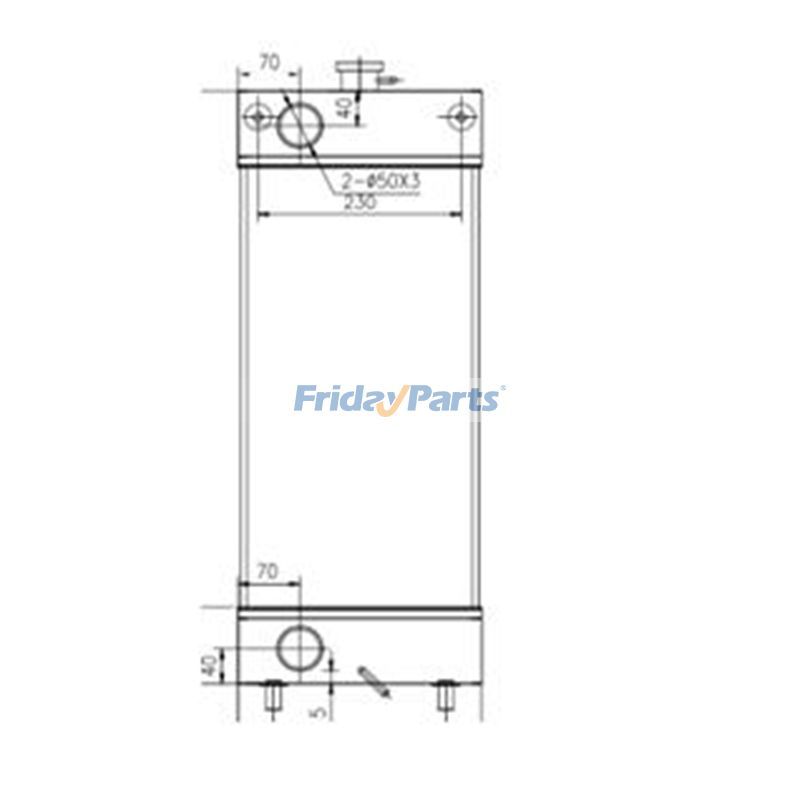 Water Tank Radiator for Doosan Excavator Core Size 550*275*100