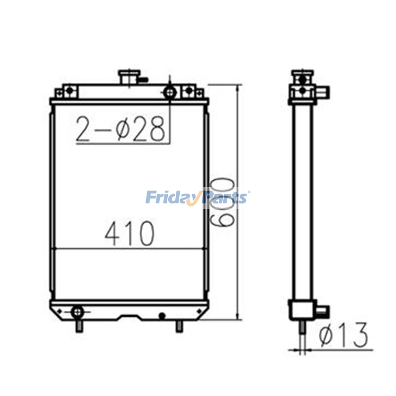 Radiateur de réservoir d'eaupour Pelle