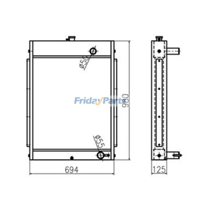 Water Tank Radiator for Hyundai Excavator R200-3