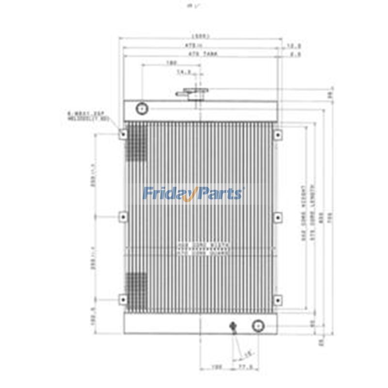 Water Tank Radiator for Hyundai Excavator R550-3