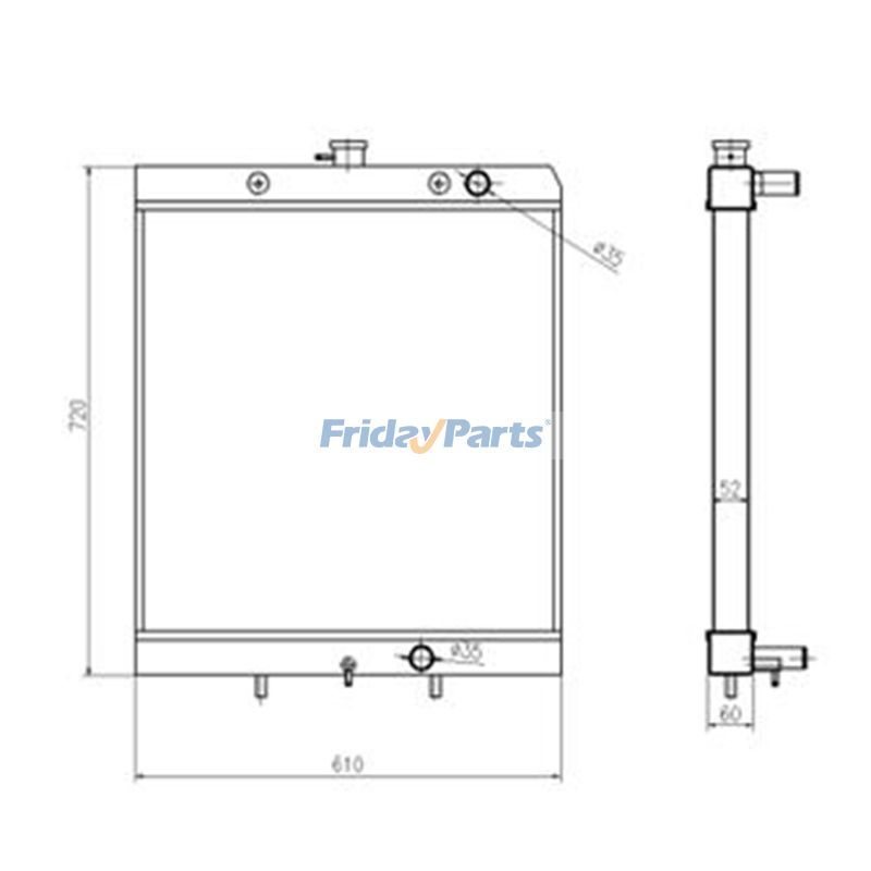 Water Tank Radiator for Hyundai Excavator R80-7