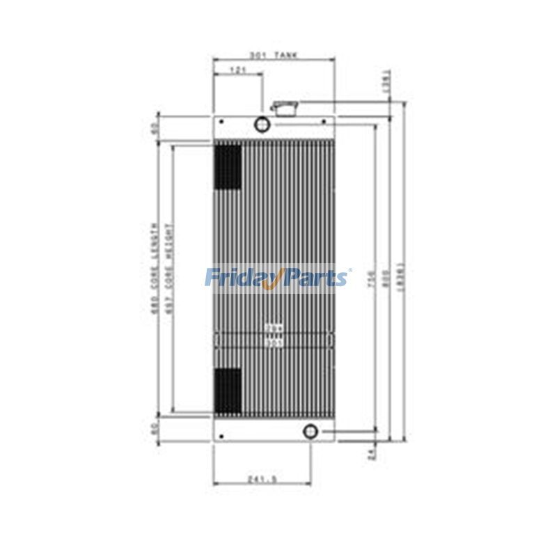 Water Tank Radiator for Hyundai Excavator RX75-V