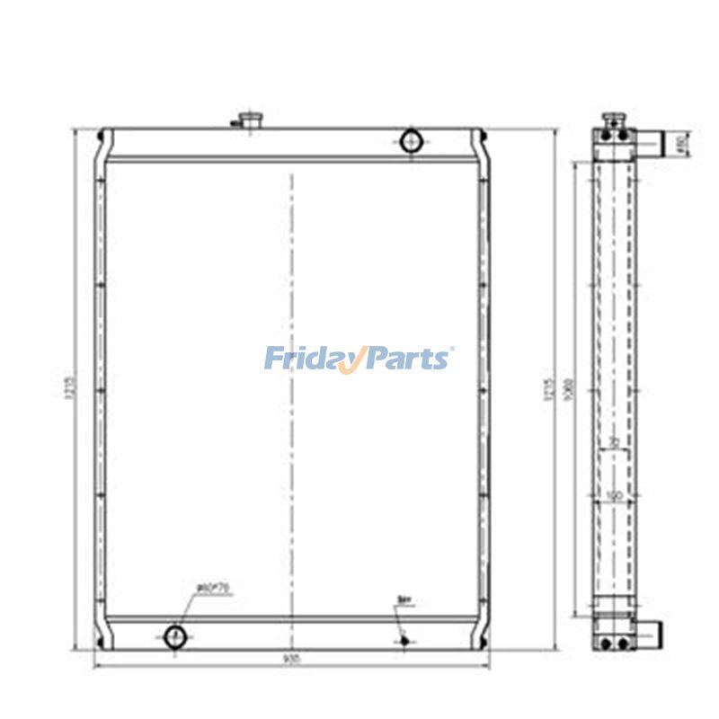Water Tank Radiator for KATO Excavator HD1430