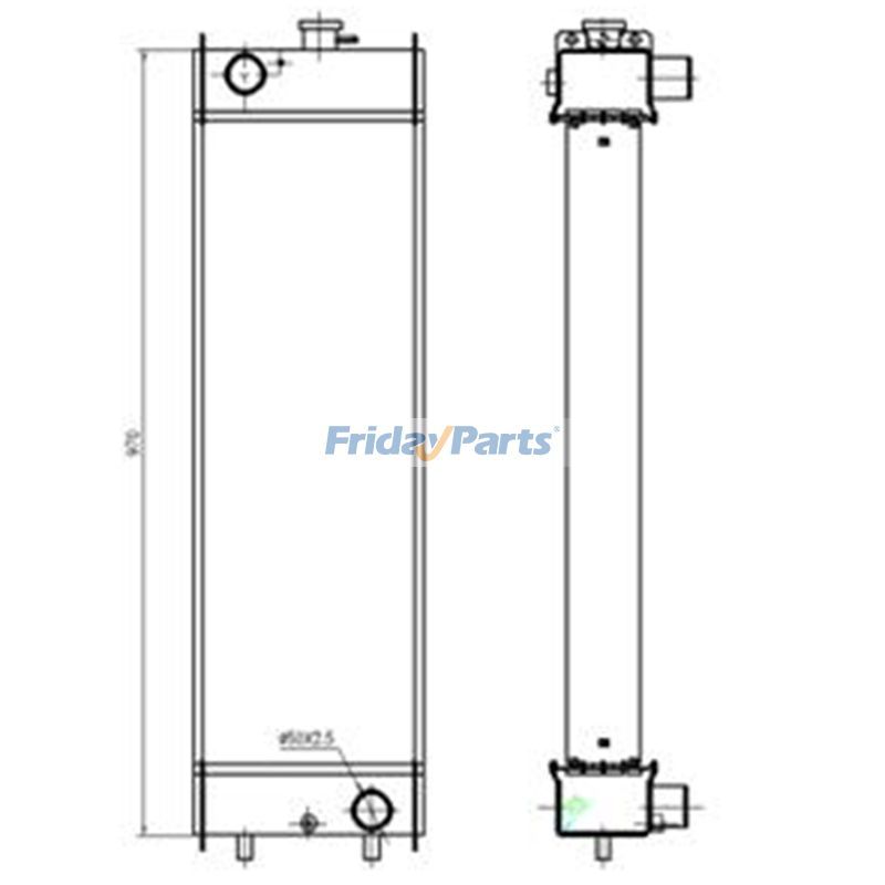 Water Tank Radiator for Kobelco Excavator SK140LC-8