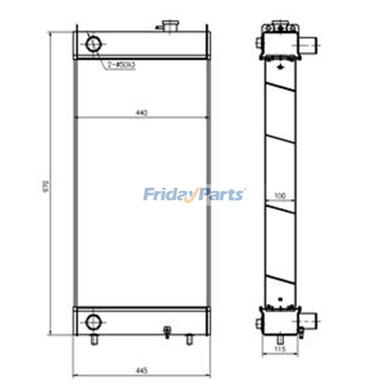 Water Tank Radiator for Sumitomo Excavator SH210A5 SH210-5