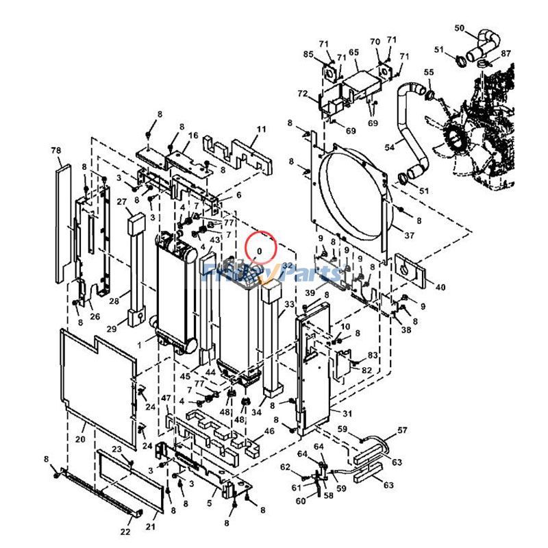 Water Tank Radiator for Excavator