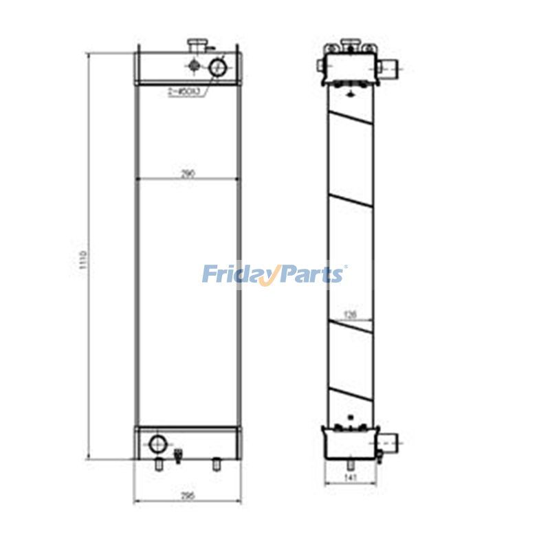 Water Tank Radiator For KOBELCO Excavator