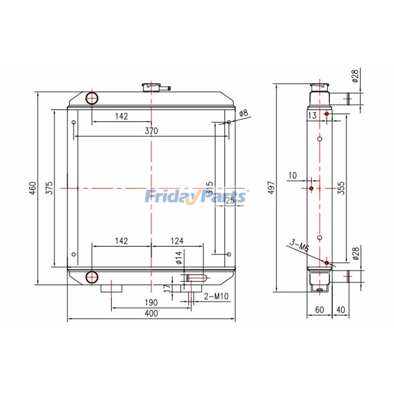 Water Tank Radiator for Excavator