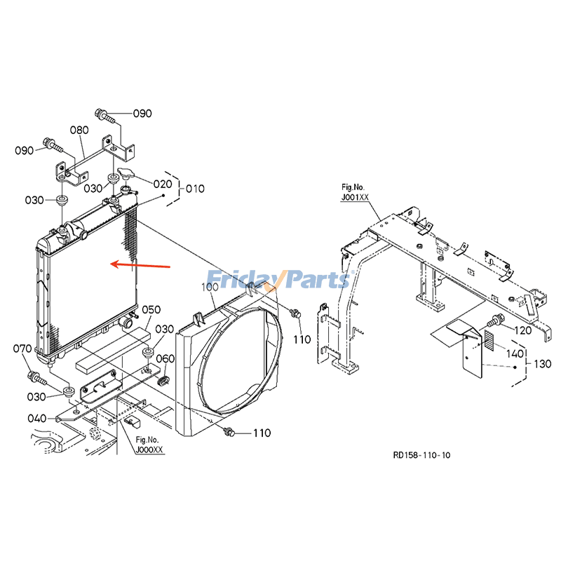  Water Tank Radiator For KUBOTA