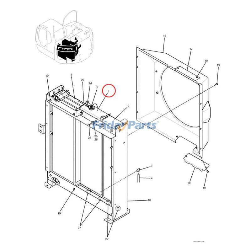 Water Tank Radiator for Excavator