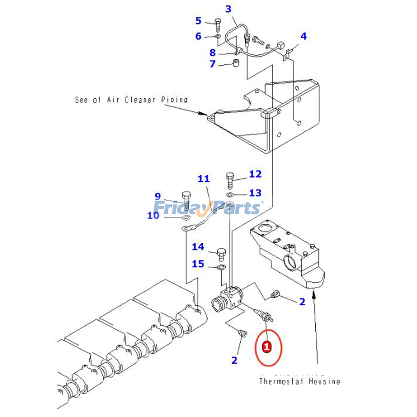 Water Temperature Sensor for Dozer,Engine,Loader