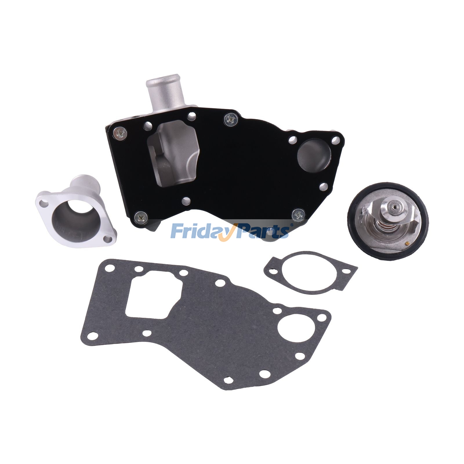 FridayParts Water Pump With Gasket & Thermostat & Pipe 