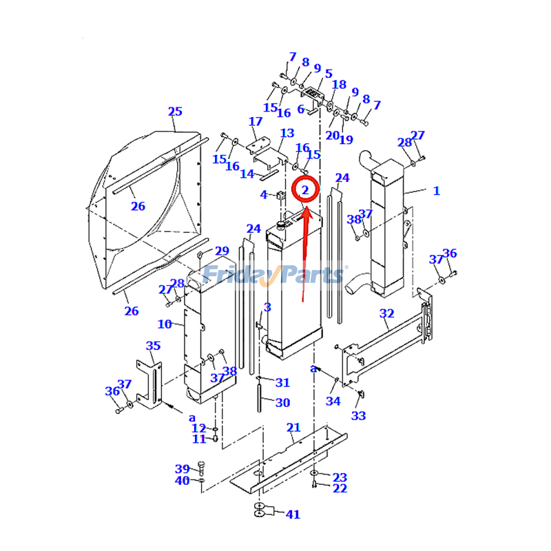 Excavator Water Tank Radiator