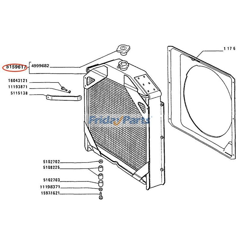 Radiador del tanque de agua 5159617 para tractor New Holland 110S DT 7530 TT75 TT65 6530 5530 Para New Holland