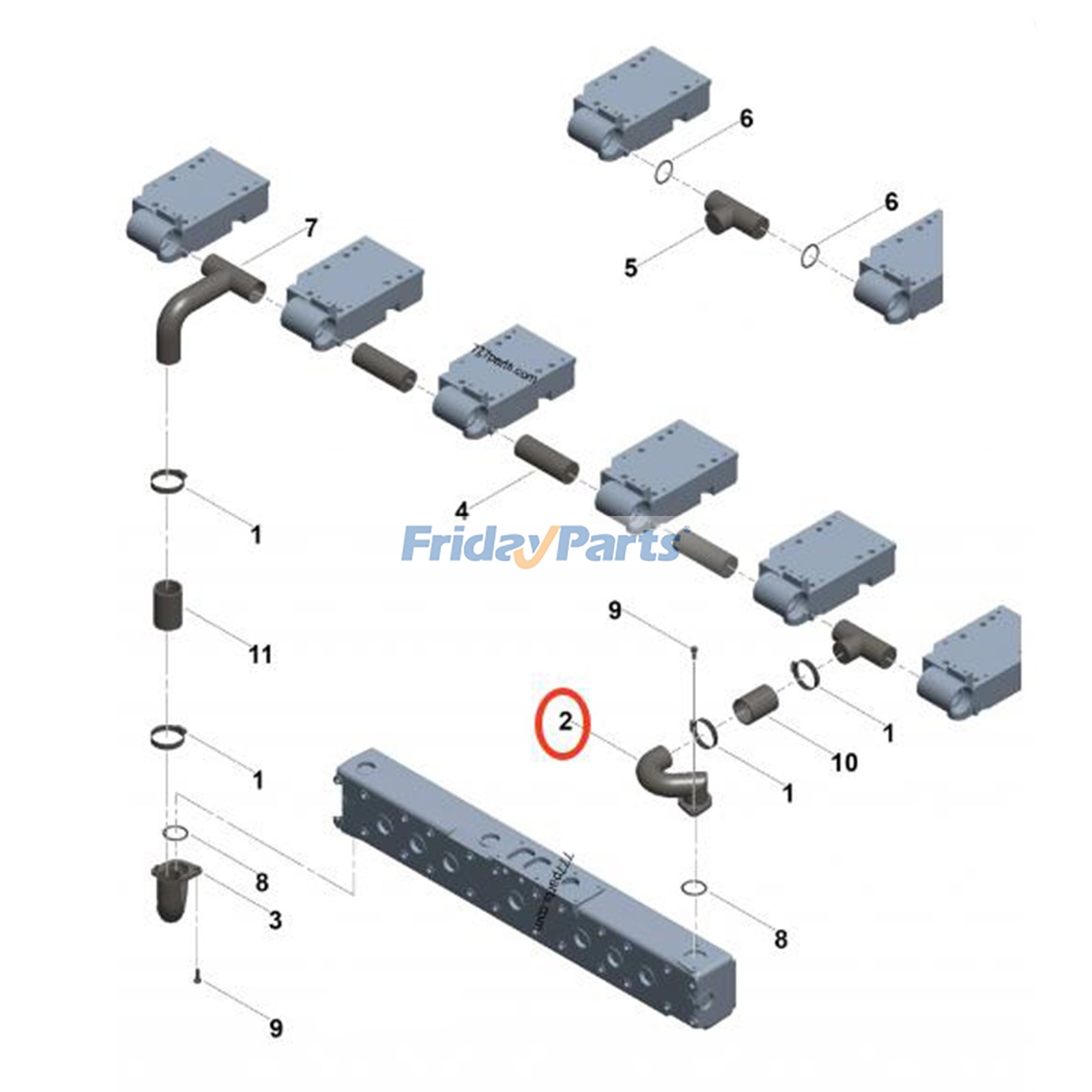 Water Transfer Tube for Engine