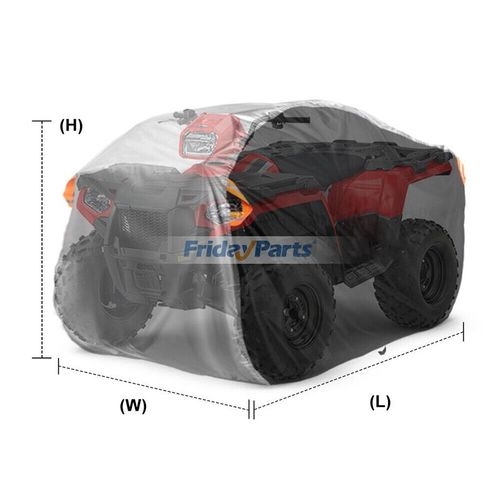 Waterproof Heavy Duty ATV Cover – 300D Oxford, XL Size (83"L X 47"W X 45"H), Windproof Buckles & Elastic Hem