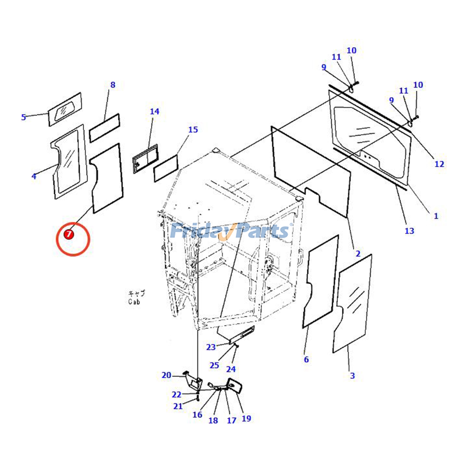 Burlete 23B-952-7610 para motoniveladora Komatsu GD555 GD655 GD675 GD705 Para KOMATSU