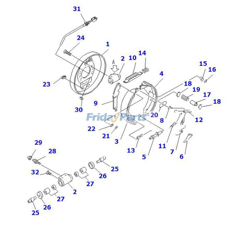 Cilindro de rueda 3EC-30-33110 para Komatsu FD40ZT-7 FD32T-16 FD35AT-16 FD40ZT-8 FD40ZT2-7 FD40ZT2-8 FG32HT-16 FG32T-16 Para KOMATSU