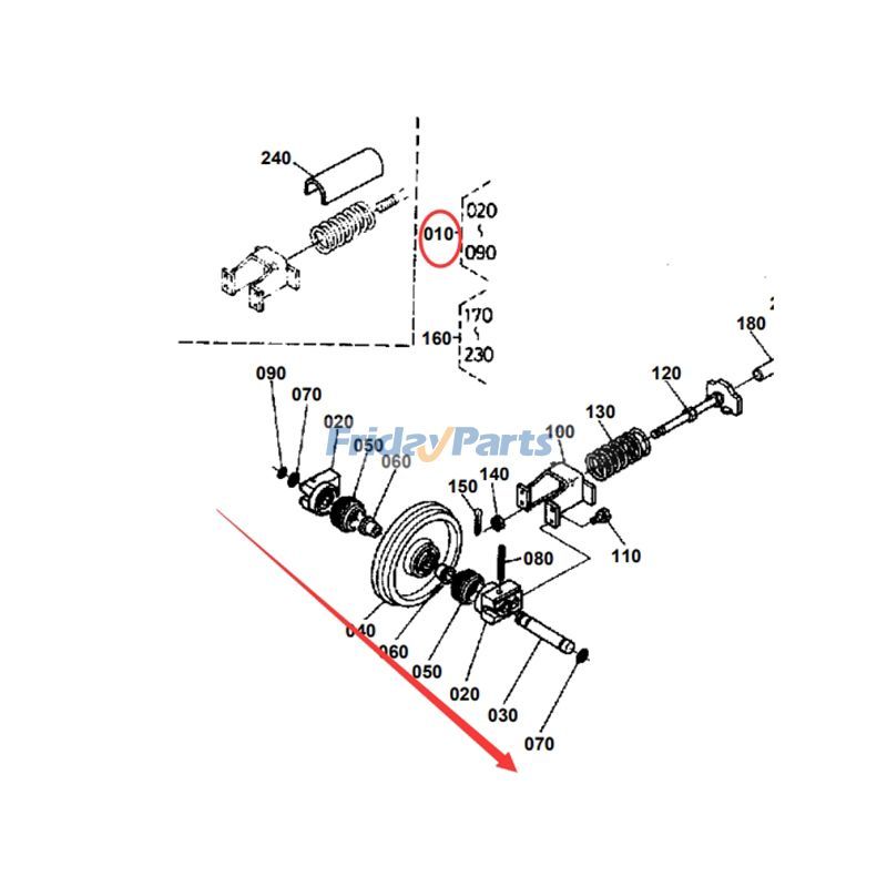 エクスカベーター ホイールアイドラーアセンブリ