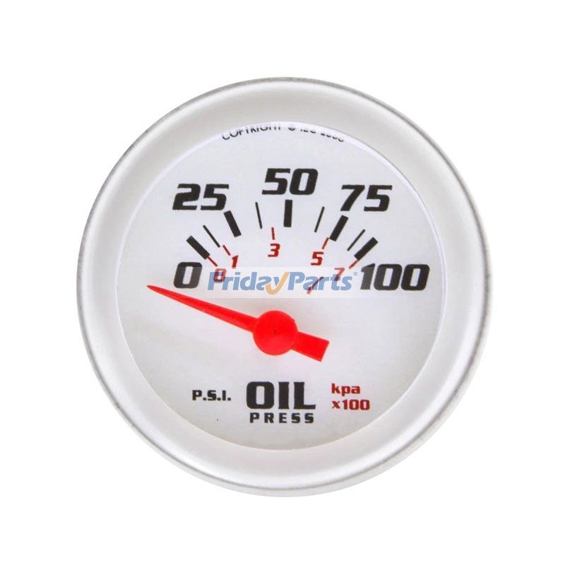 White Electric 0-100 psi 2 in Equus Oil Pressure 8000 Series Gauge 8264 for Vehicle Tractor Truck