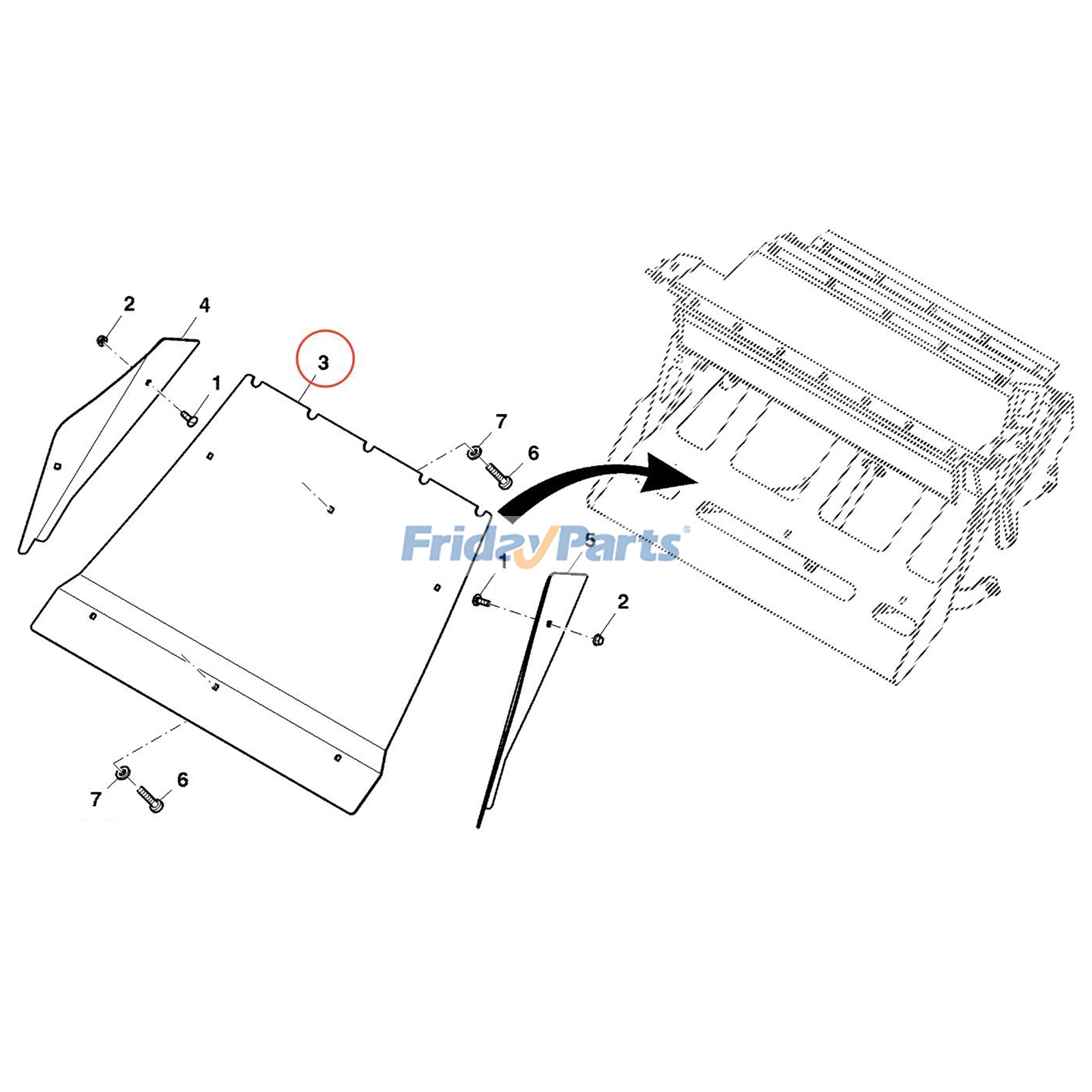 Feed Channel Panel  for Engine,Harvester