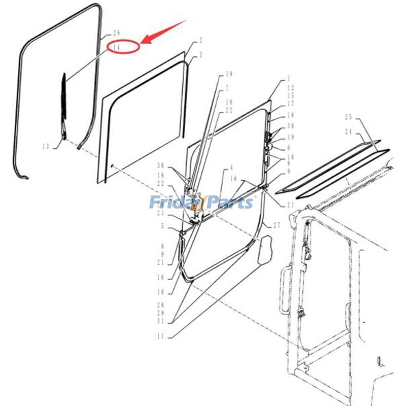 Wiper Blade PY02C01105P1 for Kobelco SK025-2 SK030-2 SK035-2 SK55SRX Excavator