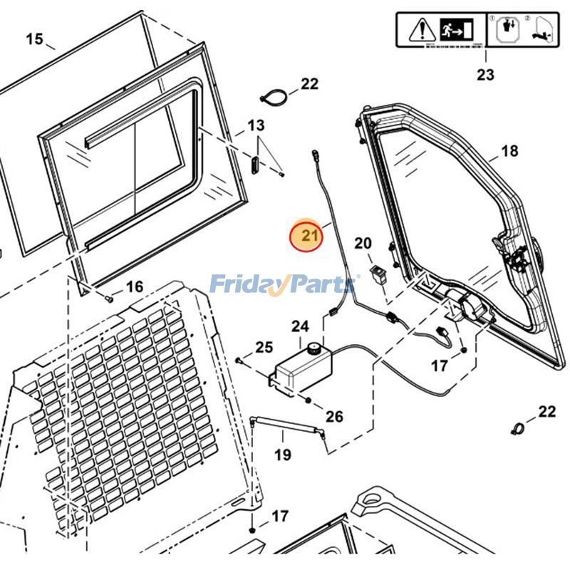Arnés de limpiaparabrisas 7303267 para minicargadoras Bobcat S16 S18 Para BOBCAT