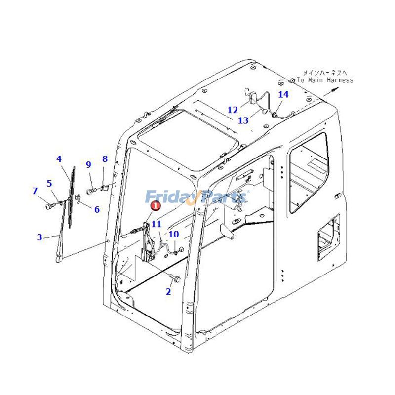 Compra Motor de limpiaparabrisas 208-53-13780 para excavadora Komatsu PC130-7 PC200-7 PC350-7 PC360-7 PC400LC-7 PC450-7 PC600-8 PC800-8 en Fridayparts