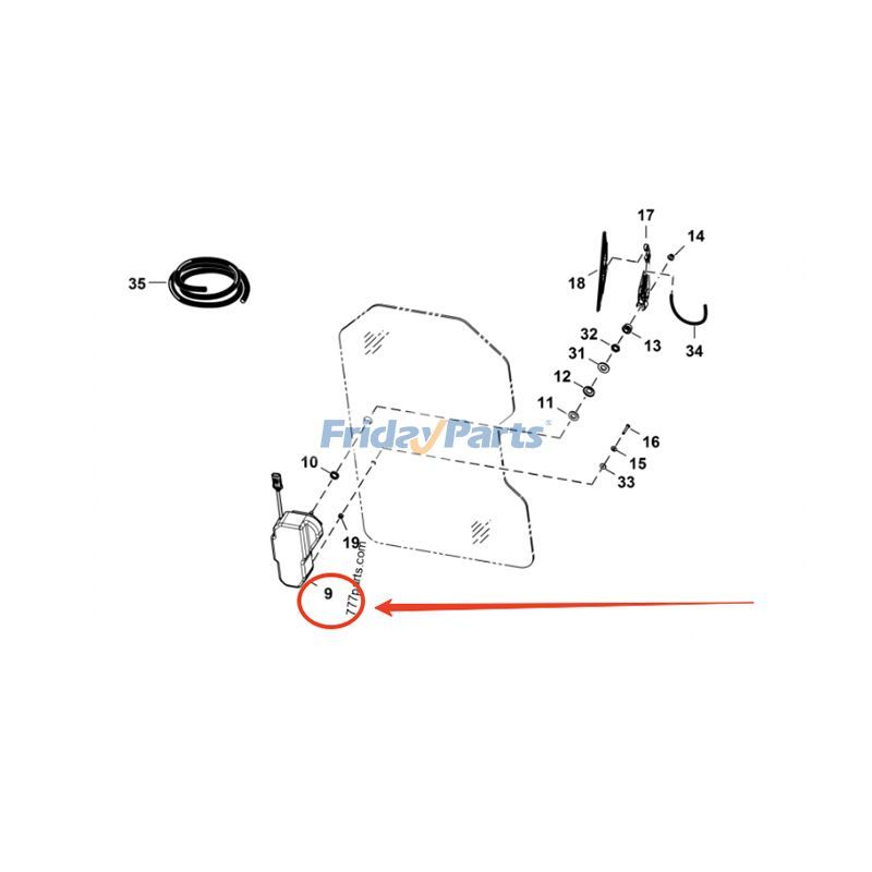 Motor de limpiaparabrisas 7259305 para cargadora Bobcat 463 Para BOBCAT
