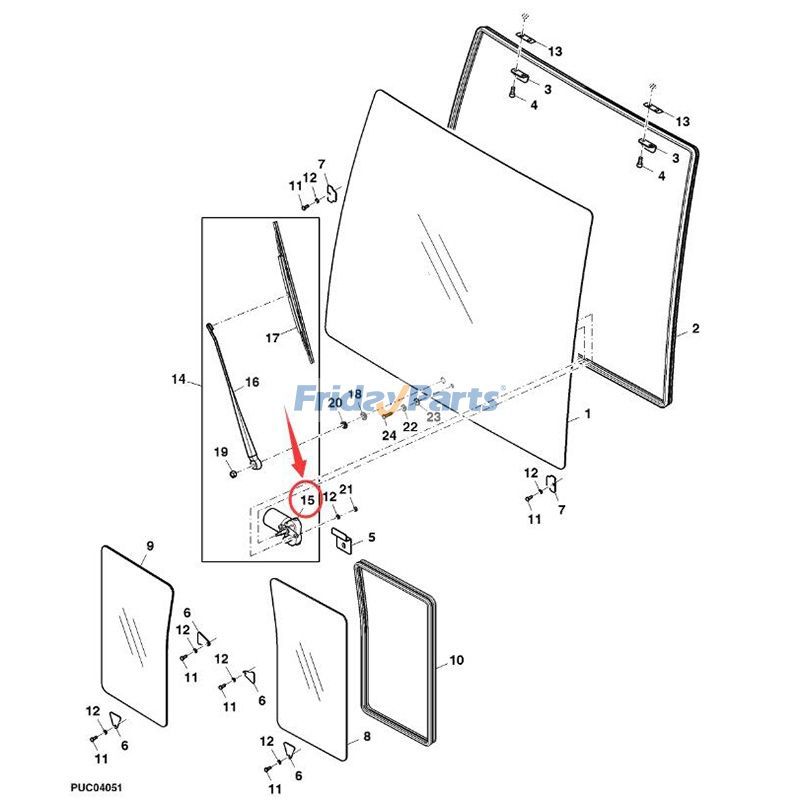 Wiper Motor Assembly NF100195 SJ28506 for John Deere Tractor 1054 1204 1354 1404 5-750 5-850H-1 904 954