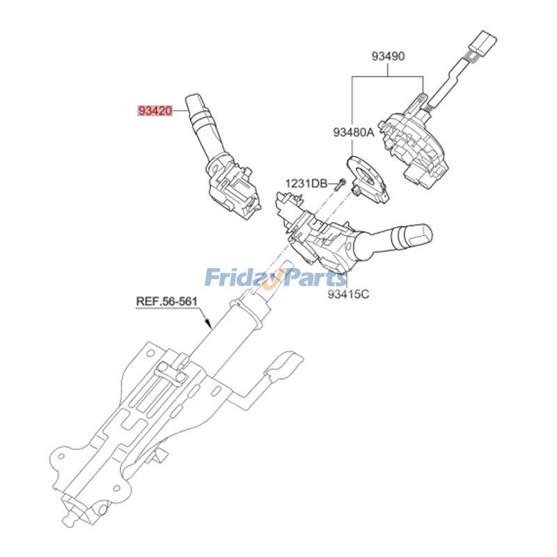 Wiper Switch 93420-2V050 for Kia Sorento Forte Koup Rio Soul EV 2009-2019