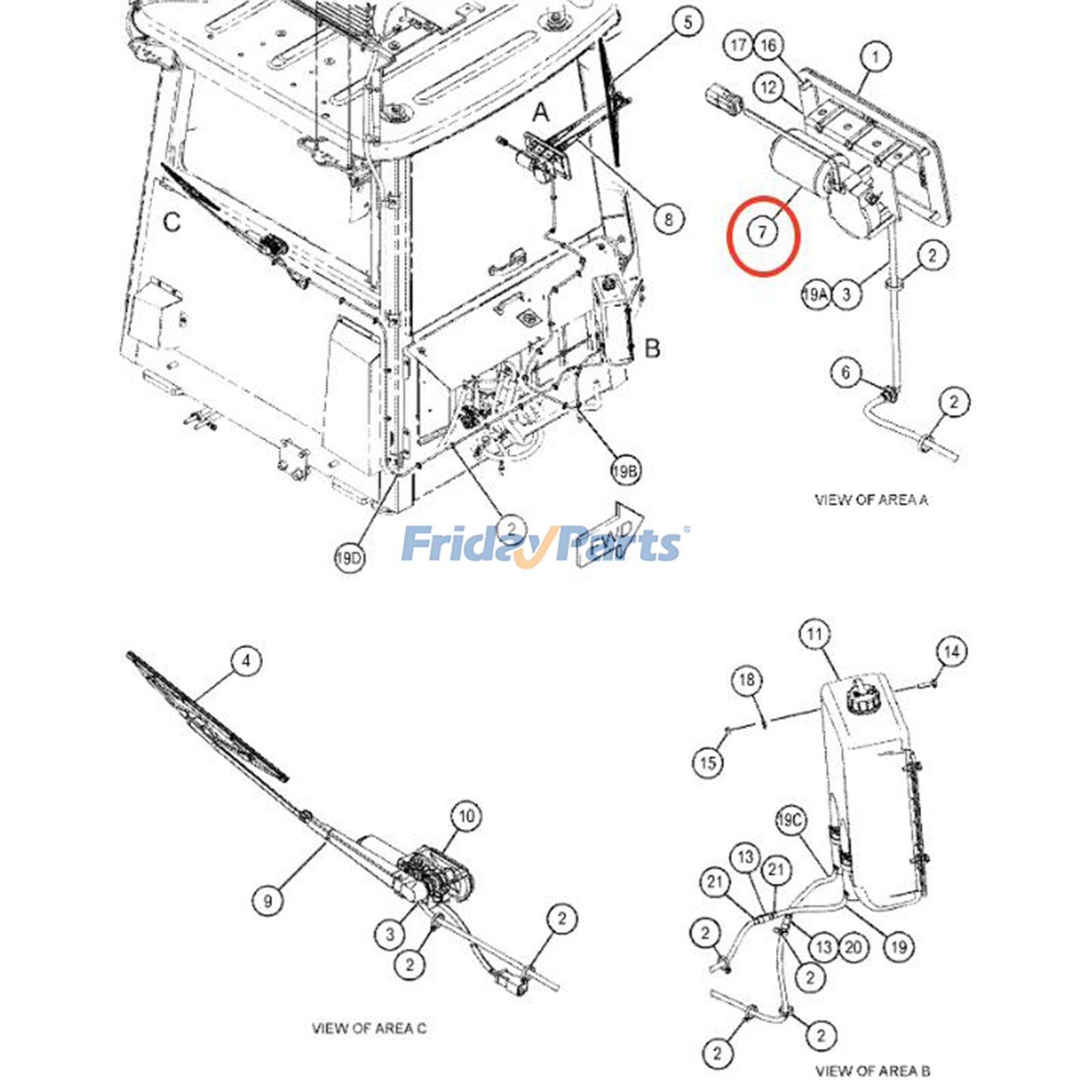Wiper Motor Assembly for Compactor,Dozer,Engine,Loader