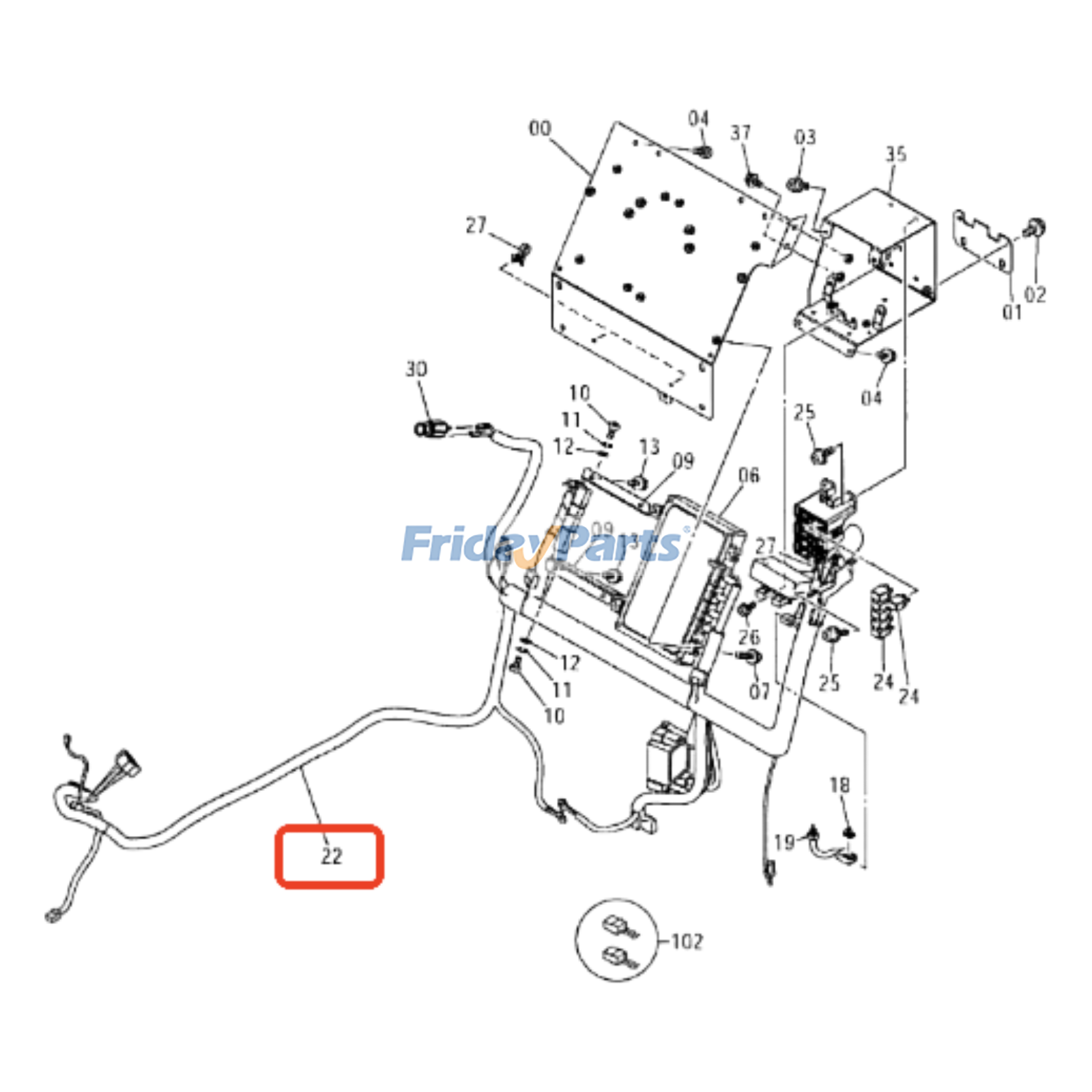 Arnés de cableado 0005757 para excavadora Hitachi ZX60-HCMC Para HITACHI