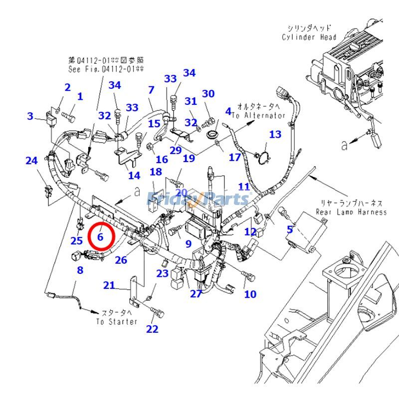 Arnés de cableado 3EB-55-68212 para montacargas Komatsu FD20-17-A FD25-17-A FD30-17-A FD30H-17-A FD35A-17-A Para KOMATSU
