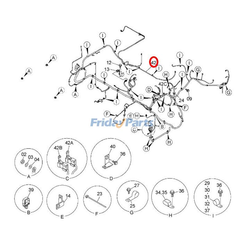 Arnés de cableado 4460122 para excavadora Hitachi ZX330-3G ZX330LC-3G ZX350H-3G ZX350LCH-3G