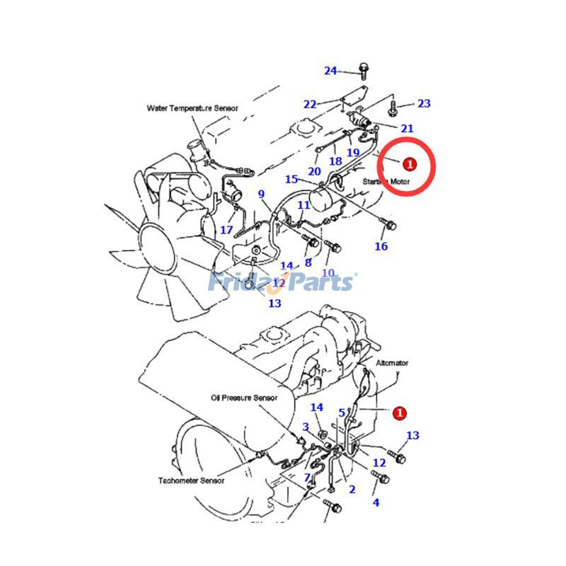 Arnés de cableado 6207-81-4351 para motor Komatsu S6D95L Excavadora PC200-6L PC210LC-6L PC220LC-6L PC250LC-6L Para KOMATSU