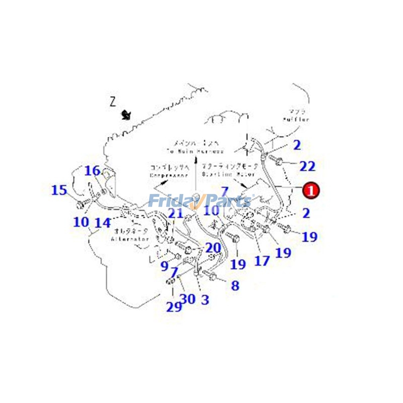 Arnés de cableado 6222-83-4310 para motor Komatsu SAA6D108E-2 S6D108 Excavadora PC300-6 Para KOMATSU