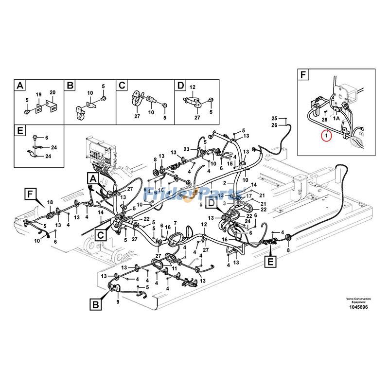 Arnés de cableado VOE14612632 para excavadora Volvo EC210B EC200B Para VOLVO